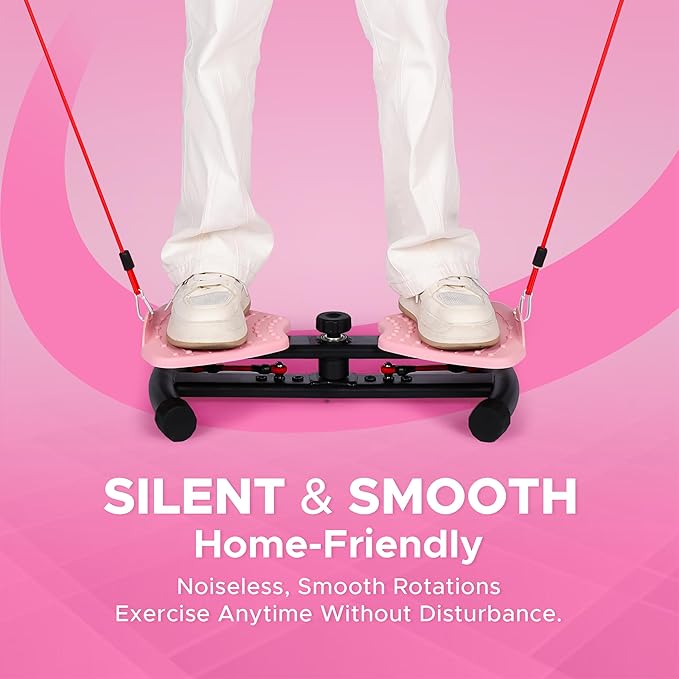 Waist Twister Machine Fitness Tool – Abs Workout Machine for Toning & Core Training | Noiseless Ab Exercise Equipment | Anti-Slip Core Workout Equipment with Storage Bag | Ab Trainer for Women