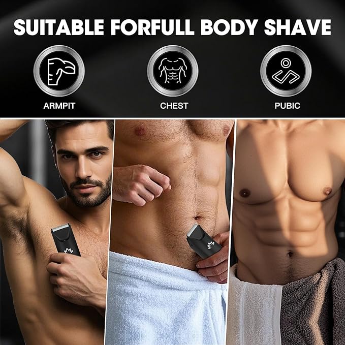 Manscape Ball Trimmer for Men,Body& Pubic Hair Trimmer and Groin Hair Shaver, Bikini Trimmer Women,Smooth Shaving, Lightweight with Travel Lock, IPX7 Waterproof Wet/Dry Shaving, LED Display