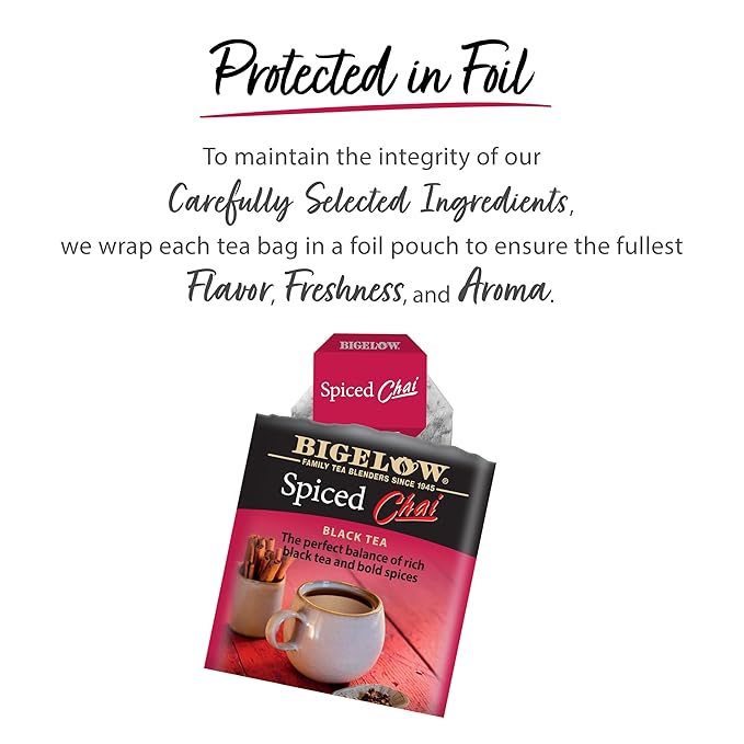 Bigelow Spiced Chai Tea, 20 Bags, 1.73 Ounces (Pack Of 6)