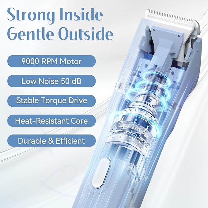 5-in-1 Bikini Trimmer for Women, IPX7 Waterproof Electric Razors Shaver, Cordless Body Hair Trimmer, Facial & Pubic Hair Removal, Ceramic Blade (Sky Blue)