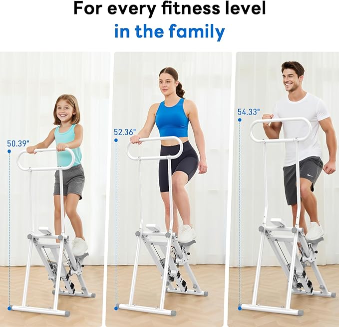 ERGOLIFE Stair Stepper with 3-Level Adjustable Resistance, 350lbs Upgrade Foldable Stairmaster Machine for Home Gym Workout, Cardio Stair Climber with Low Noise