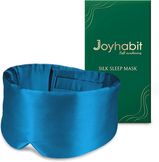 Joyhabit Silk Sleep Mask for Women and Men, Ocean Teal, Luxurious Comfort for Relaxation & Beauty Sleep, Ultra Soft & Breathable, Protects Hair & Skin