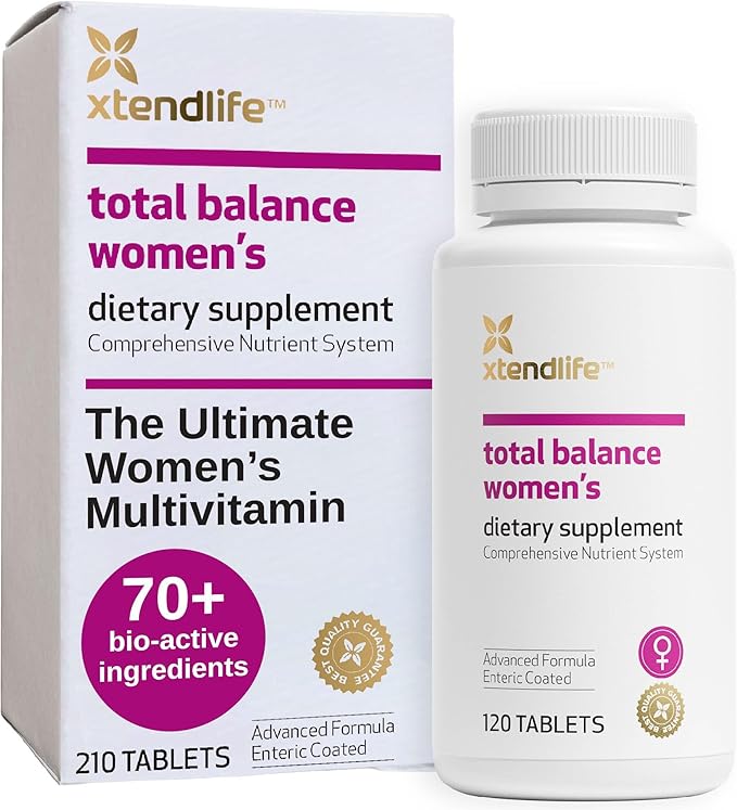Xtendlife Total Balance Women’s Multivitamin for Immune, Heart, Digestive & Cellular Health - - Daily Support - 70+ Nutrients & Minerals - 30 Day Supply