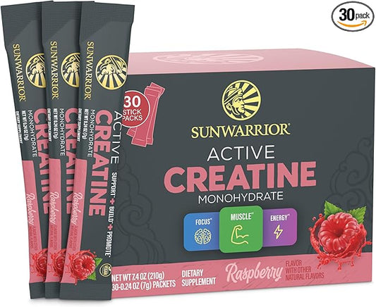Creatine Monohydrate Powder Micronized PreWorkout Recovery Supplement | Support Muscle Building Strength Training Cognition | Vegan & Keto Friendly Easily Mixes Pop Box 30 Servings, Raspberry Flavored