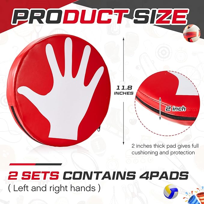 Volleyball Blocking Pad Volleyball Setter Training Equipment Red Round Training Aid Player for Hitting and Blocking Mimics Hand Hitting Trainer Protects Blockers Hands