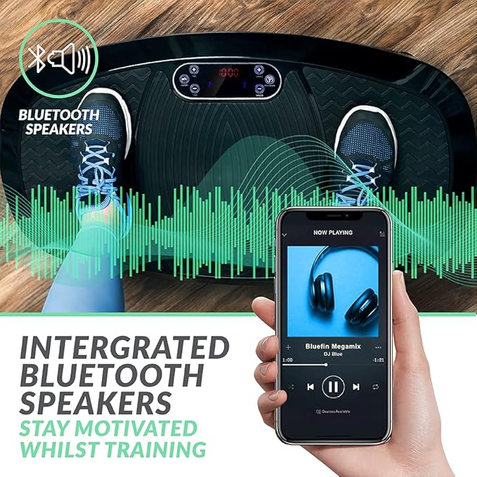 Bluefin Fitness Dual Motor 3D Vibration Platform | Oscillation, Vibration + 3D Motion | Huge Anti-Slip Surface | Bluetooth Speakers | Ultimate Fat Loss | Unique Design | Get Fit at Home