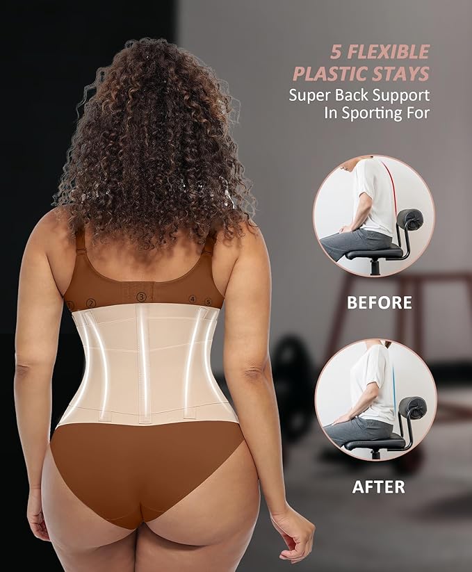 FeelinGirl Waist Trainer Belt Waist Cincher Trimmer Ab Belt Tummy Control Body Shaper with Triple Wrap Women and Men