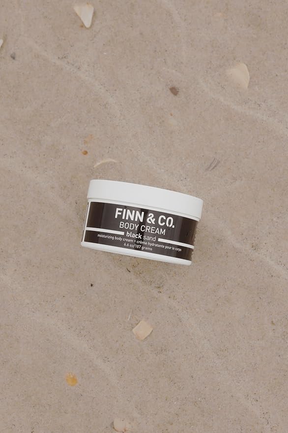 FINN & CO. Black Sand Body Cream - Hydrating Lotion for Normal to Dry Skin - Rich, Non Greasy & Nourishing Skin Care for Soft & Smooth Skin - Moisturizing Formula for Women & Men | 6.6 oz