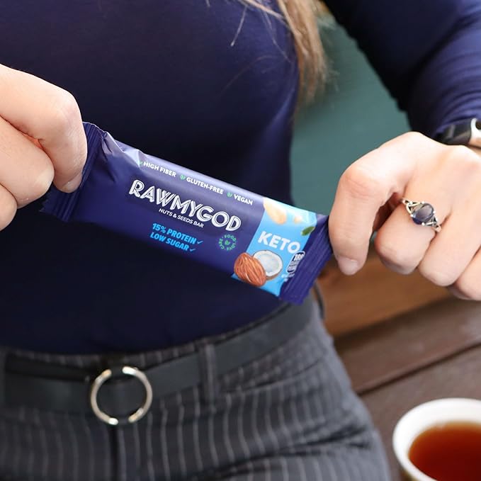 RAWMYGOD Fruit and Nut Bars, Gluten Free, Vegan, No Added Sugar (12 bars, Keto)