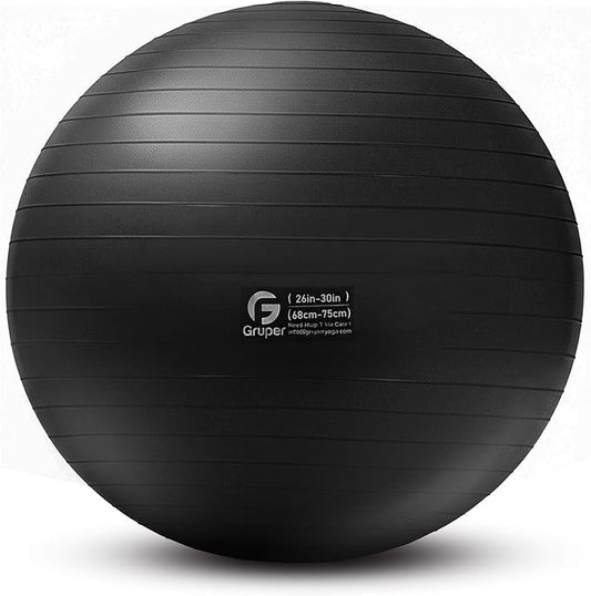 Gruper Yoga Ball and Pilates Ball,4 Sizes Exercise Ball for Fitness, Workout, Pregnancy and Physical Therapy,Quick Pump Included,Great as Yoga Ball Chair for Office or Home Gym Equipment