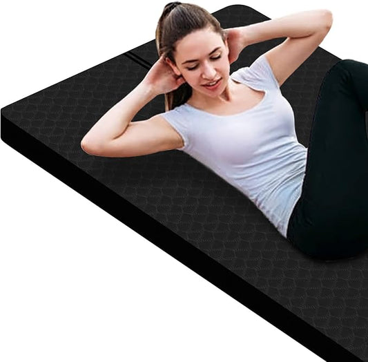 nuveti Large Exercise Mat - 15mm/20mm/30mm Thick Yoga Mat | Workout Mat for Fitness, Yoga, Pilates, Stretching & Floor Exercises for Women & Men with Free Carrying Bag