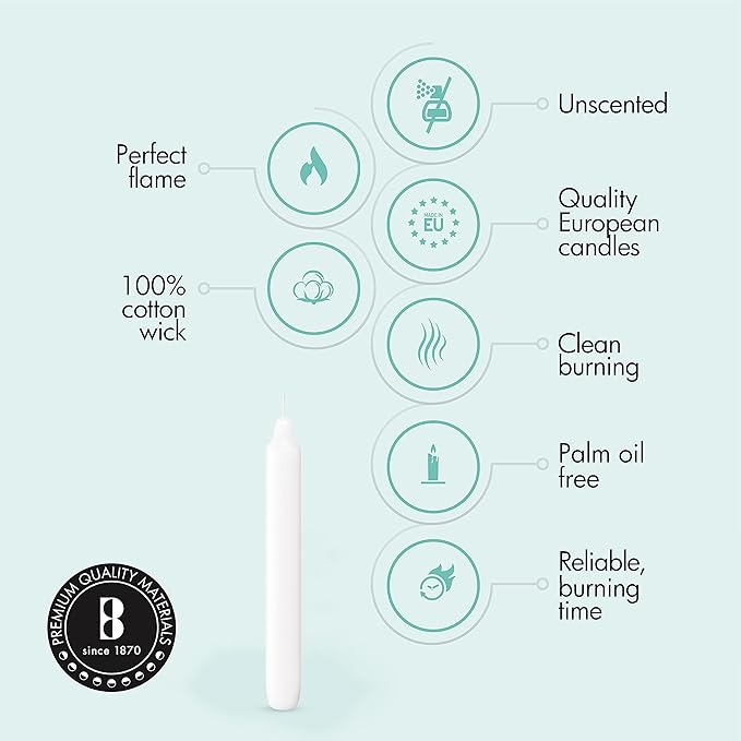 BOLSIUS White Household Candles 7 Inch Dinner Candlesticks - 45 Count Bulk Pack - 6+ Hours Clean Burning - Premium European Quality - Shabbat Candles - No Palm Oil - 0% Animal Fat - Emergency Candle