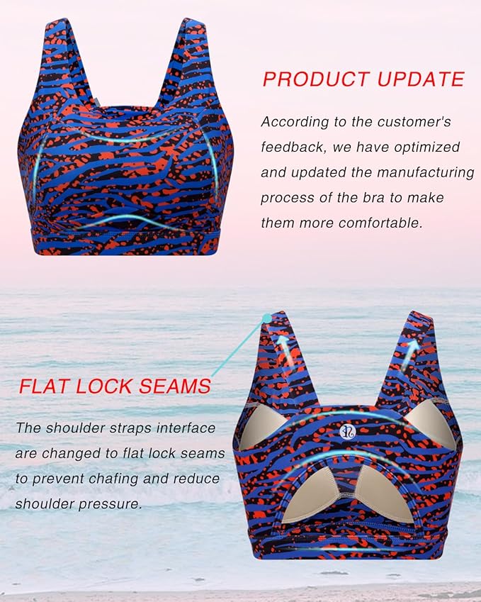RUNNING GIRL High Impact Sports Bras for Women,Racerback Running Bra Workout Crop Tank Tops Longline Sports Bra Push up