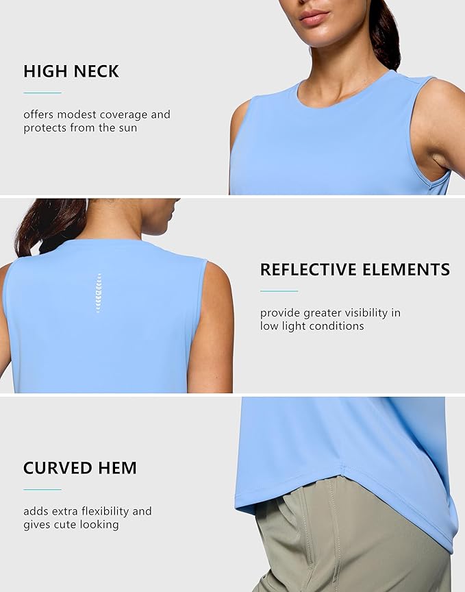 G Gradual Women's Workout Tank Tops Lightweight Sleeveless High Neck Athletic Shirts for Running Gym Tennis Pickleball