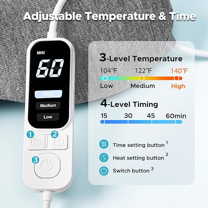 Ezona Heated Eye Mask, Warm Eye Compress Mask for Dry Eyes, USB Electric Eye Heating Pad with Temperature & Timer Control, Dry Eyes, Blepharitis, Sinus Migraine (Black)