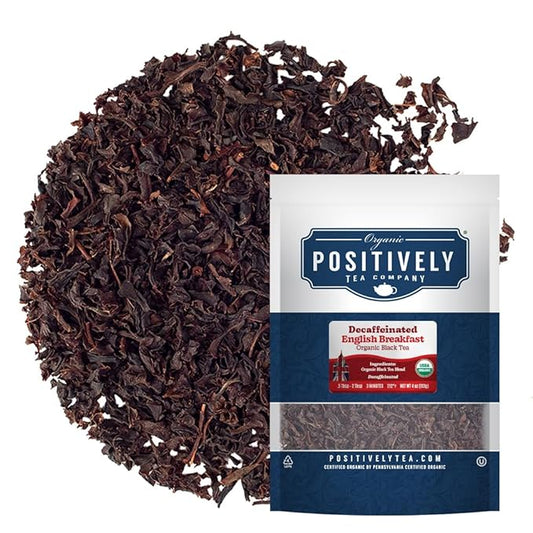 Organic Positively Tea Company, Decaf English Breakfast, Loose Leaf, 4 Ounce