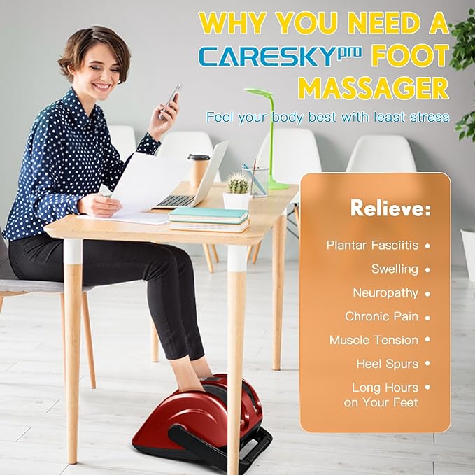 Foot Massager with Heat, FSA Eligible HSA 3-Heating Shiatsu Foot Massager for Circulation and Pain Relief, Deep Kneading Rolling for Calf-Feet-Arm Relaxation, Plantar Fasciitis, Neuropathy