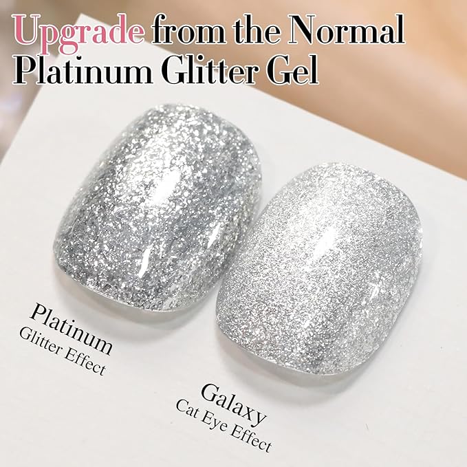 Double Rhythm 6 Colors Cat Eye Gel Polish Set Shimmer Glitter with Magnet Holographic Reflective Magnetic UV Nail Art Kit (6-Kit 32)