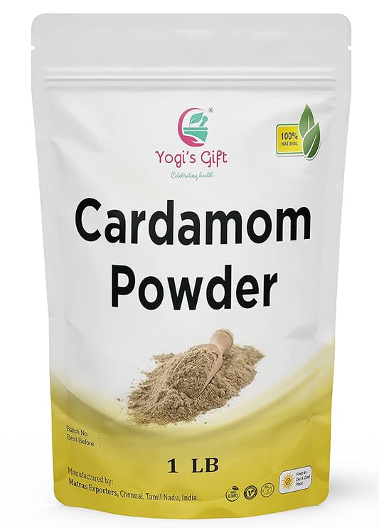 Ground Cardamom Powder 1 LB (16 oz) – Aromatic & Premium Quality | Perfect for Baking, Coffee, Tea & Curries | aka Elaichi, Cardamon | By Yogi’s Gift®