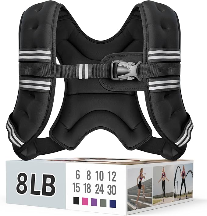 Weighted Vest for Women & Men with Reflective Stripe and Adjustable Buckle, Comfortable & Durable Rucking Vest for Walking, Running & Strength Training