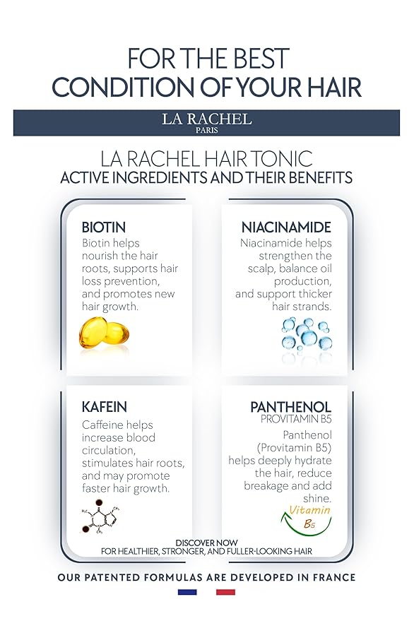 Anti-Hair Loss Tonic with Biotin, Panthenol & Caffeine | Hair Growth Treatment for Men and Women | Scientifically Proven Formula to Strengthen and Revitalize Thinning Hair by La Rachel Paris