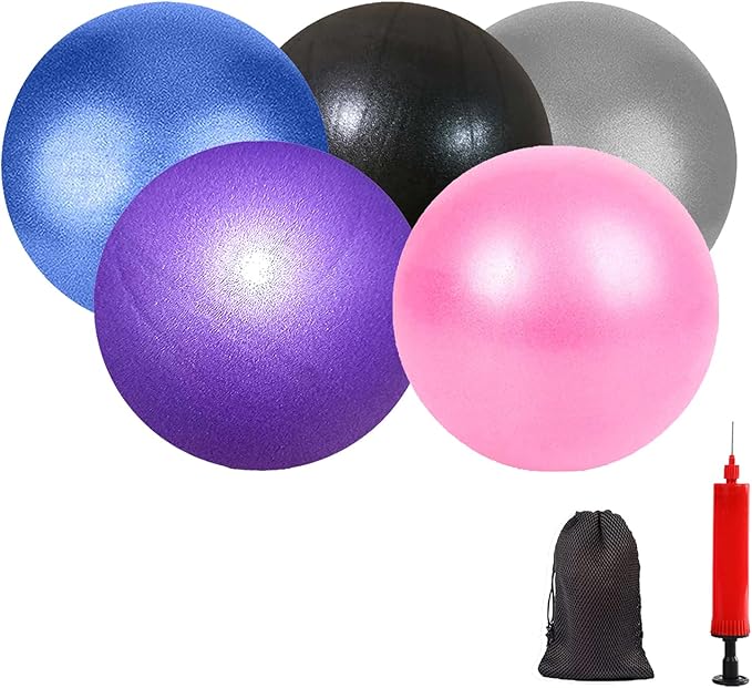 Exercise Pilates Mini Yoga Balls Barre Small for Home Stability Squishy Training Physical Therapy Improves Balance with Pump