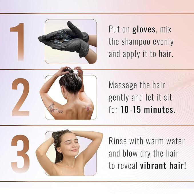 Herbishh Travel Pack Hair Dye Color Shampoo + 15pc Argan Hair Mask Sachet (Chestnut Brown, 15 Sachets)