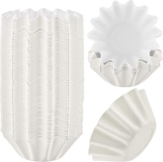 Boao Wax Melt Liners Reusable Wax Warmer Containers Leakproof Cups for Scented Candle, Paper Holders for Electric Pluggable Melter and Burner(White,50 Pieces)