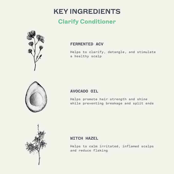 JOOY Clarify Conditioner Weightless Hydration, Soothes Scalp Irritation, Reduces Flakiness & Fights Frizz, Safe for All Hair Types & Color-Treated Hair, Free of Sulfates & Parabens, 3.38 fl oz