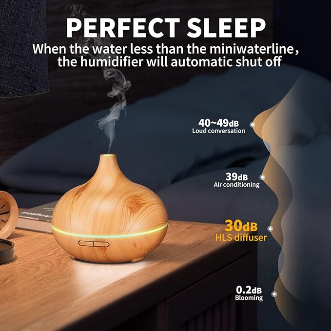 HLS Aroma Diffusers for Essential Oils Large Room with 10 Essential Oils,Ultrasonic Aromatherapy Diffuser for Home Bedroom, Cool Mist Humidifier Vaporizer