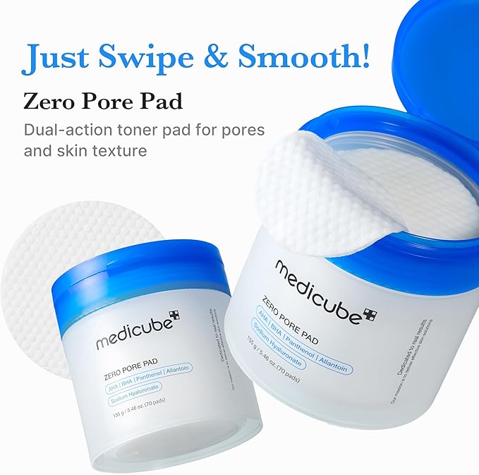 medicube For All Skin Tpyes Duo: medicube Zero Pore Pads 2.0 and Salmon DNA PDRN Pink Peptide Serum