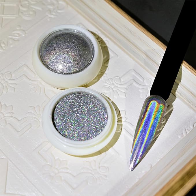 Chrome Nail Powder Set 6 Colors Nail Glitter Chrome Nail Powder Metallic Mirror Effect Brown Gold Purple Glitter Dust Powder Manicure Salon Supplies