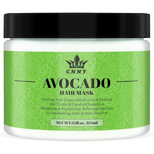 CNNY Avocado & Collagen Deep Repair Hair Mask - 12 oz, Intensive Moisture Conditioning Treatment for Dry Damaged Hair