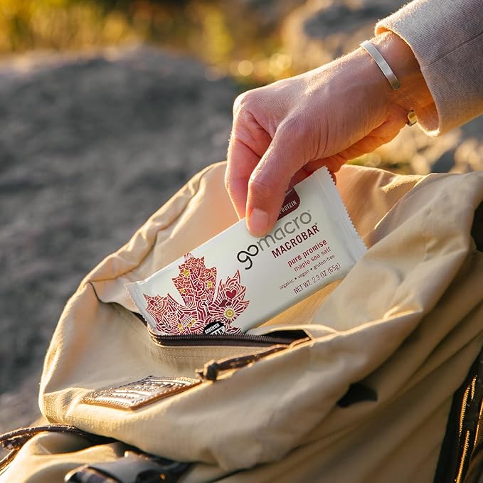 GoMacro MacroBar Organic Vegan Protein Bars - Maple Sea Salt (2.3 Ounce Bars, 12 Count)