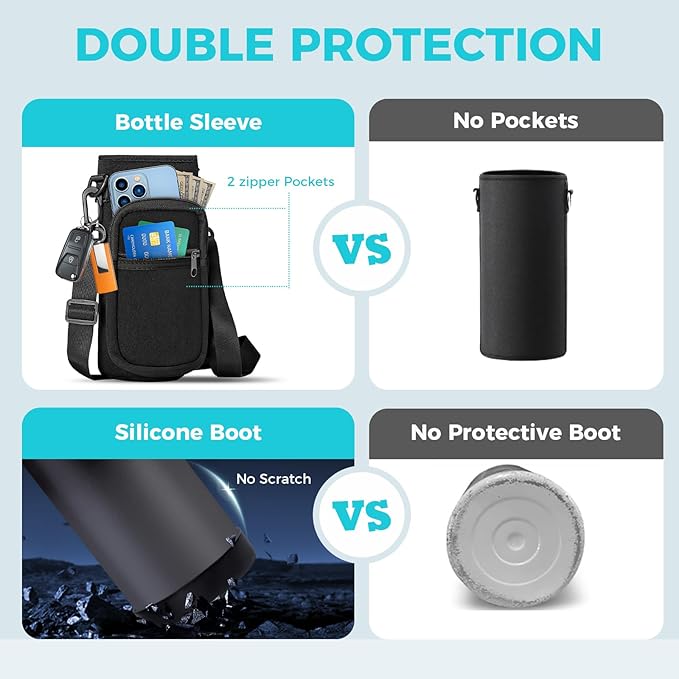 Stainless Steel Sports Water Bottle - 32/40/64 Oz Insulated Water Jug with Straw & Auto Spout Lid, Paracord Handle, Bottle Sleeve, Cold 48H Hot 24H, Sweat-Proof Tactical Flask for Hiking, Army Green