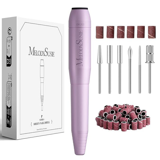 MelodySusie Pen-Shaped Portable USB Nail Drill, PC120I 20000RPM Electric Nail File with Compact Design for All Nail Care, Manicure Polishing, Shaping & Gel Removal at Home for Beginners