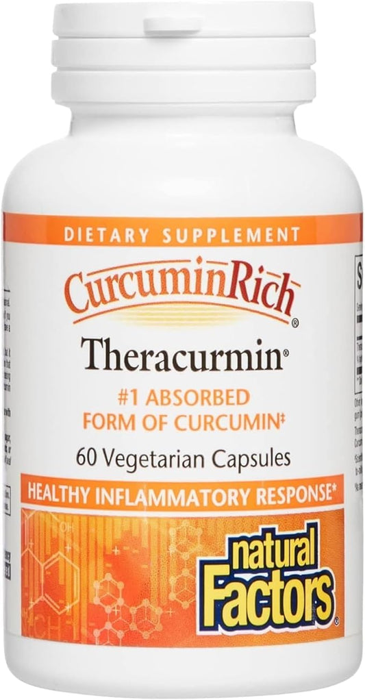Natural Factors CurcuminRich Theracurmin, 30 mg, Formulated for Superior Absorption, 60 Vegetarian Capsules