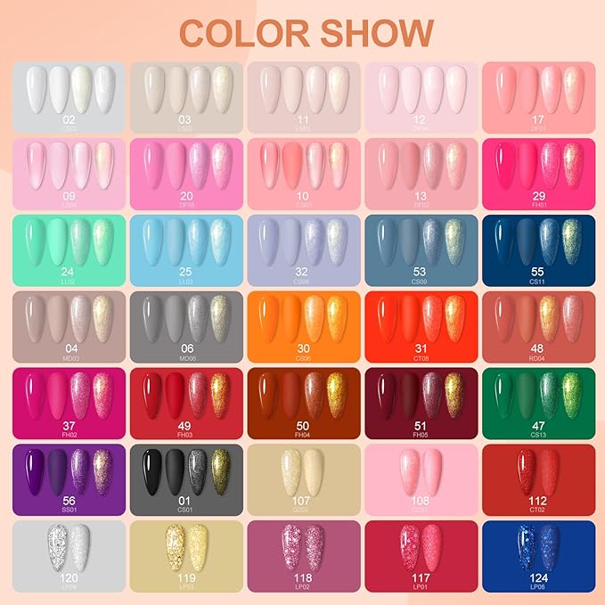 COSCELIA 66pcs Gel Nail Polish Kit with U V light and Drill 35 Colors Fall Winter Gel Polish Set 5pcs Top Base Coat Nail Art Starter French Gel Manicure Kit Christmas Gifts for Women Teens Girls