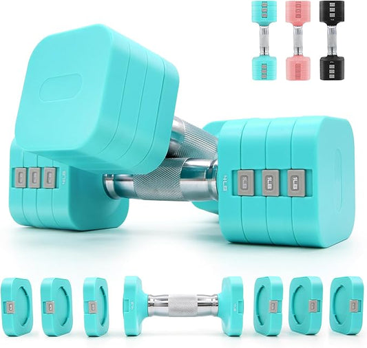 20LBS Adjustable Dumbbell Set, 4 in 1 Free Weights Dumbbells Set for,4lb 6lb 8lb 10lb, with Metal Non Slip Handle，Quick Change，Home Gym Strength Training Equipment for Men and Women