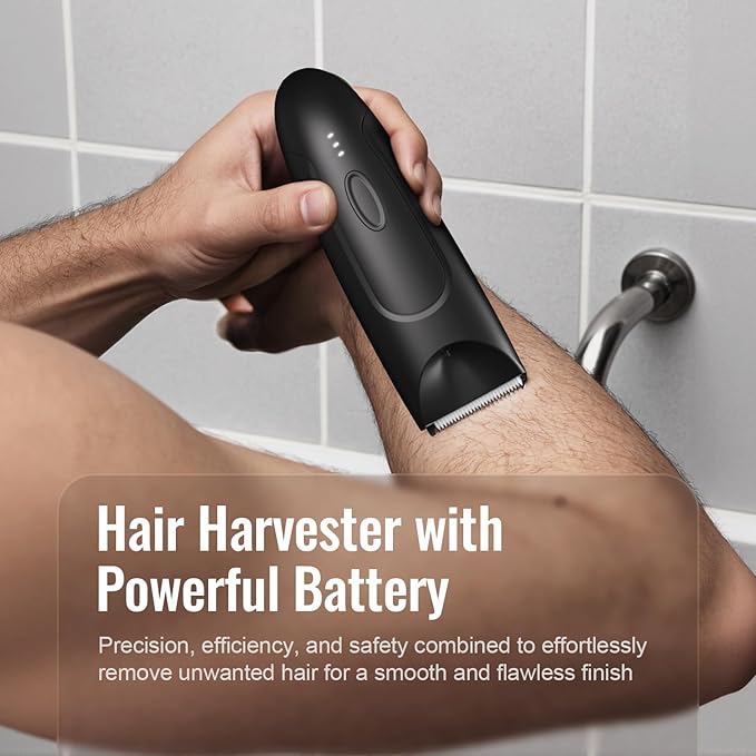 CLEVEB Body Hair Trimmer for Men & Women, Waterproof Rechargeable, Length Adjustable, Multifunctional Shaver with LED Indicator