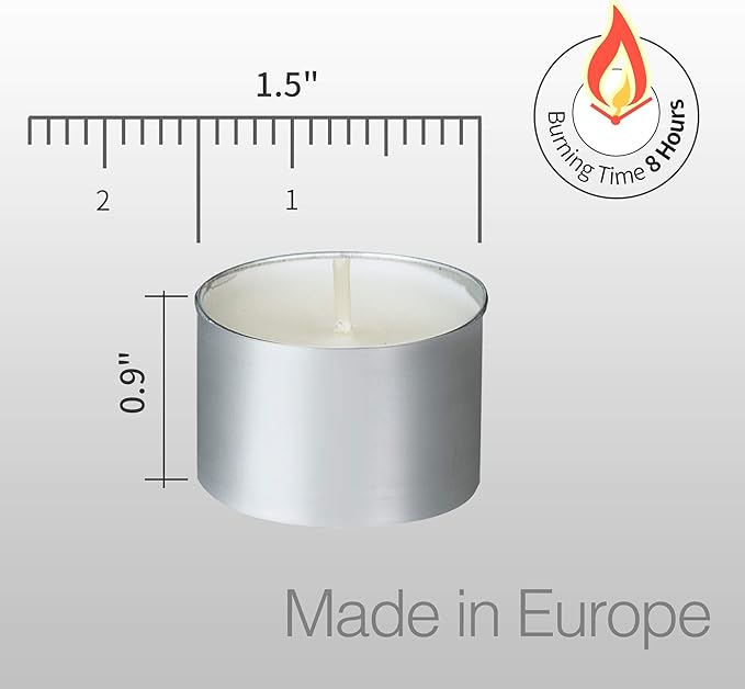 Tealight Candles - 8 Hours Long time Burning, White Votive Smokeless European Tea Light Unscented Candles for Shabbat, Weddings, Christmas,Home Decorative - 300 Packs