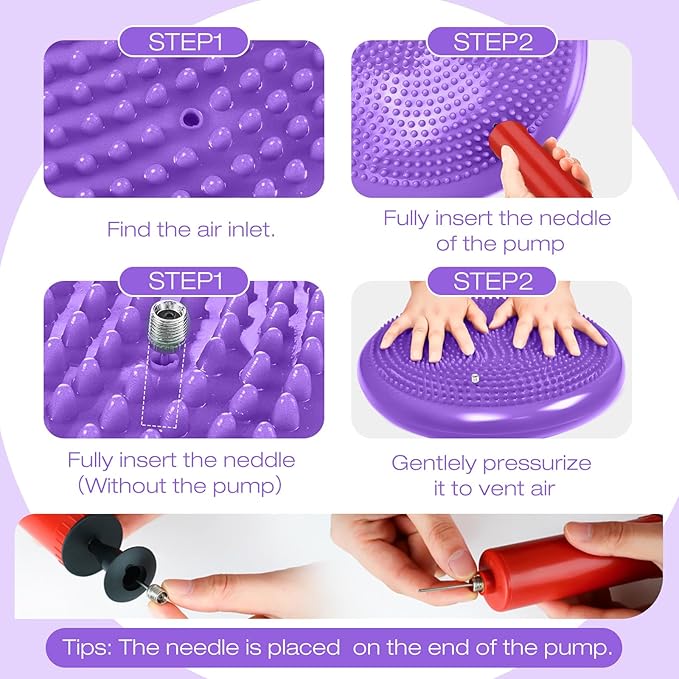 Amylove 6 Pcs Wiggle Seat Inflated Wobble Cushion for Sensory Kid 13 Inch Balance Disc Kids Flexible Seating Exercise Sensory Pad Chair Cushion for Classroom Office School