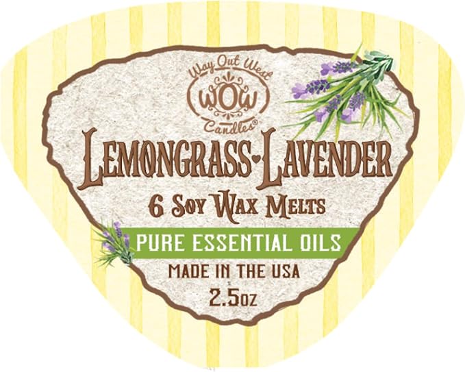Scented Wax Melts for Wax Warmers - Highly Fragrant Air Freshener - 4 Pack Set of 6 Melt Cubes with Essential Oils - Made in USA by Way Out West Candles (4, Lemongrass-Lavender)