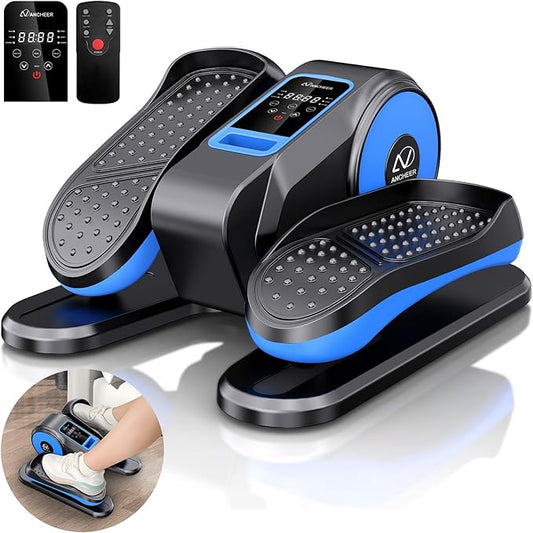 ANCHEER Under Desk Elliptical Machine, Ellipse Leg Exerciser for Seniors with 12 Adjustable Speeds, Quiet & Portable Electric Seated Pedal Exerciser with Remote Control