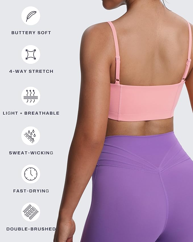 Aoxjox Women's Workout Bandeau Bras Training Fitness Running Yoga Crop Tank