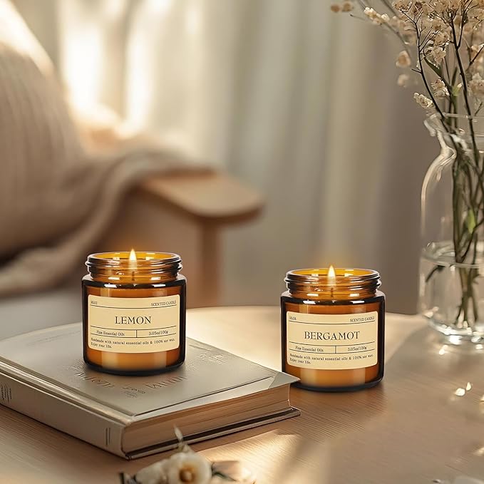 Christmas Scented Candle Set 24 Pack, Candle for Home Scented, Odor Eliminating, Stress Relief, Long Lasting Soy Wax Gift Set