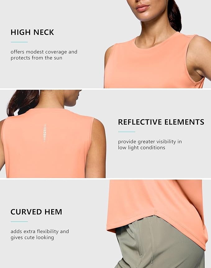 G Gradual Women's Workout Tank Tops Lightweight Sleeveless High Neck Athletic Shirts for Running Gym Tennis Pickleball
