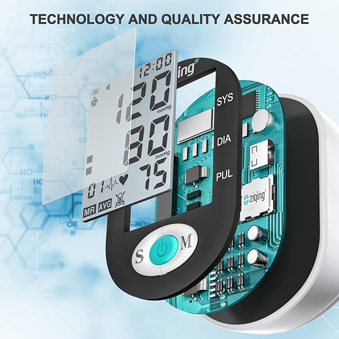 Blood Pressure Monitor, Bp Monitor with 2 Cuffs, The Medium and Extra Large Cuff(22-44cm&38-55cm) - 2 * 99 Sets of Memory for Home Use