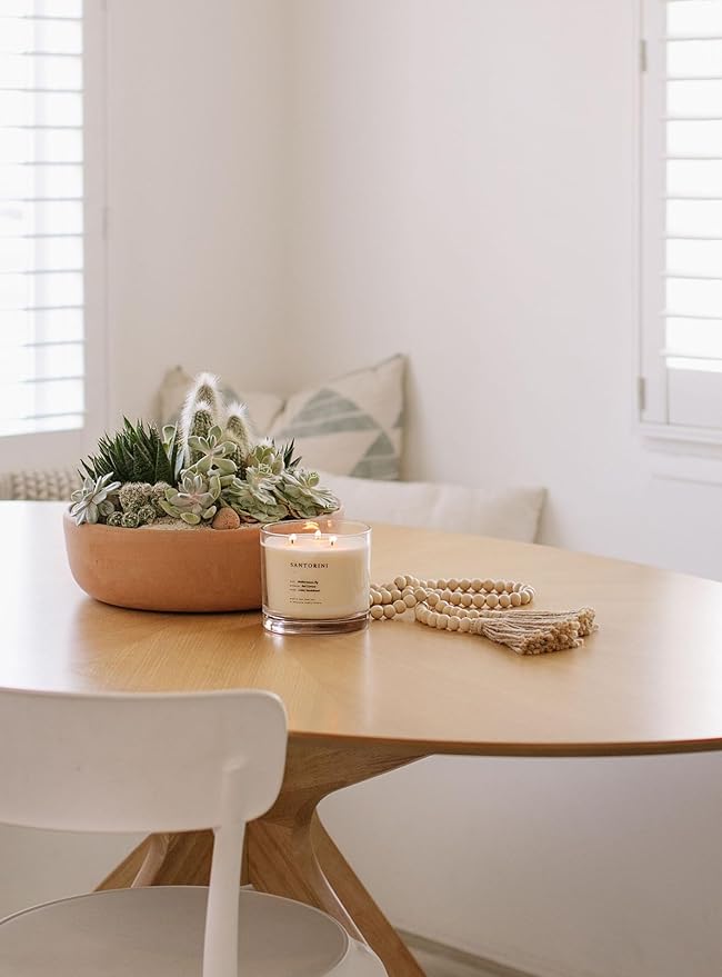 Brooklyn Candle Studio Santorini XL 3 Wick Candle - Luxury Scented Candle, Vegan Soy Wax, Hand Poured in The USA, 100 Hour Slow Burn Time - 27oz