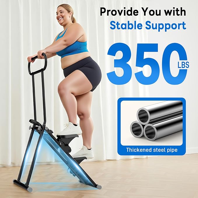 ERGOLIFE Stair Stepper with 3-Level Adjustable Resistance, 350lbs Upgrade Foldable Stairmaster Machine for Home Gym Workout, Cardio Stair Climber with Low Noise